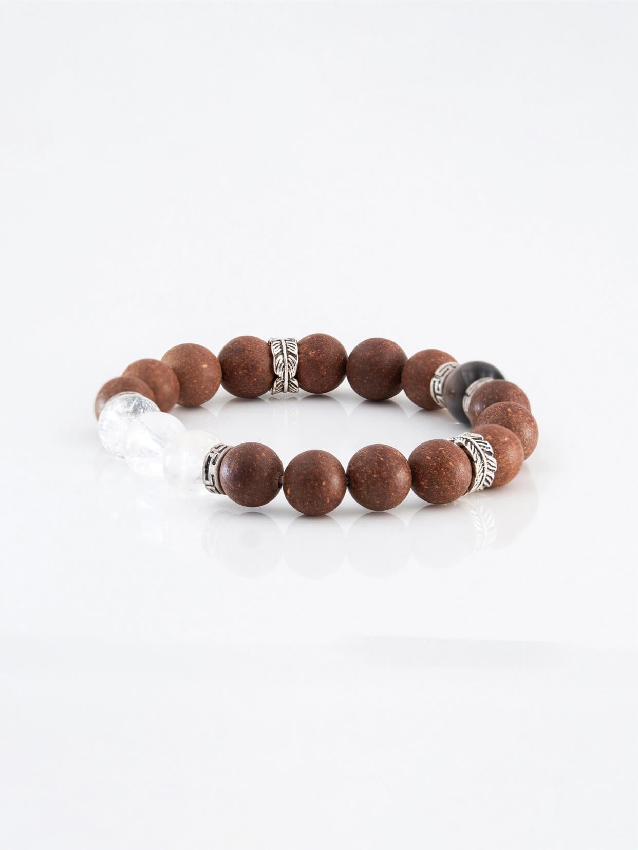 White Azeztulite Wealth-Steadying Beads Bracelet（JH008）