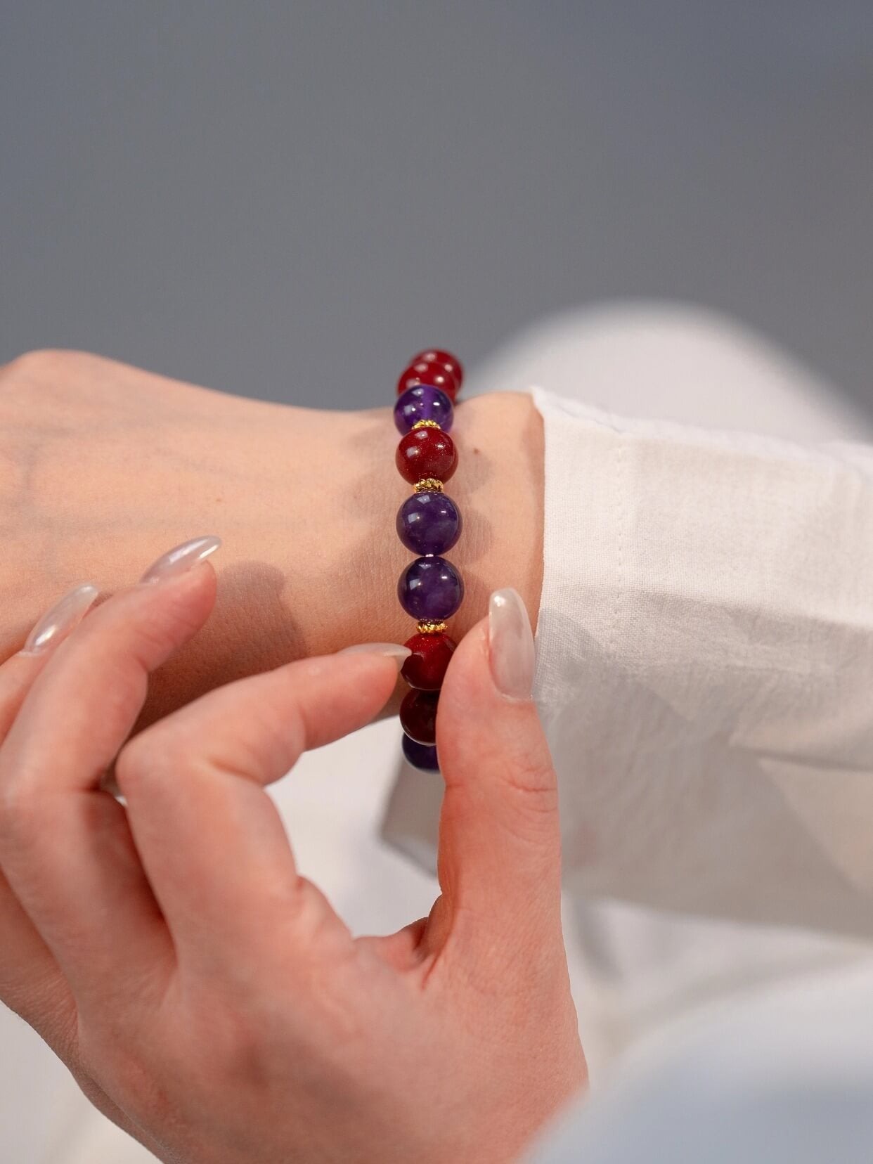 Fire Crystal Temple Beads Bracelet（JH016）