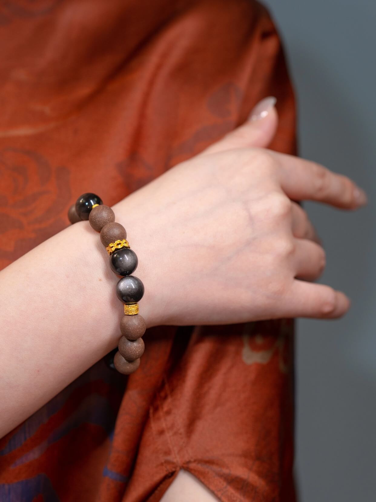 Gold Obsidian Wealth-Guarding Beads Bracelet（JH006）