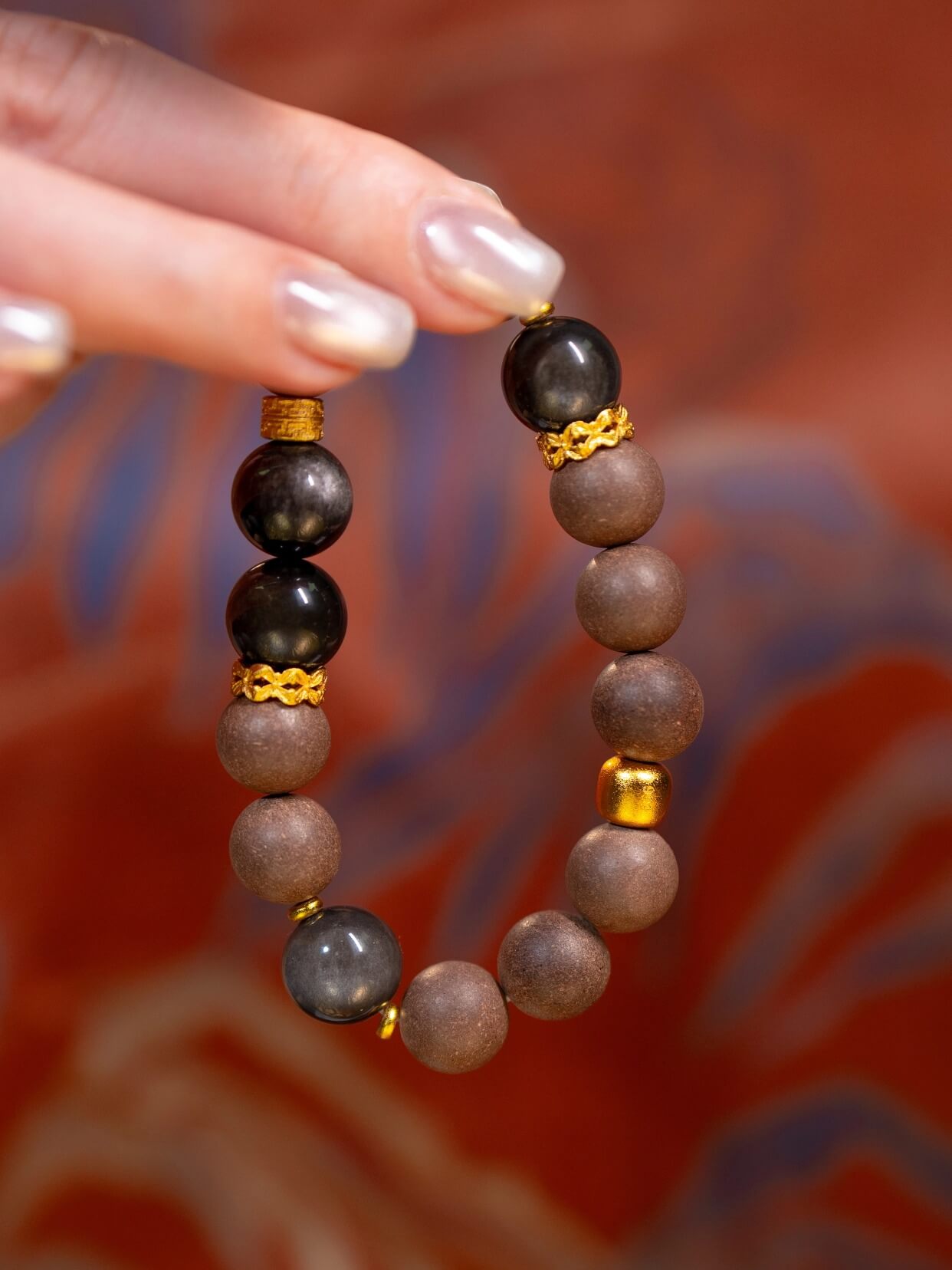 Gold Obsidian Wealth-Guarding Beads Bracelet（JH006）