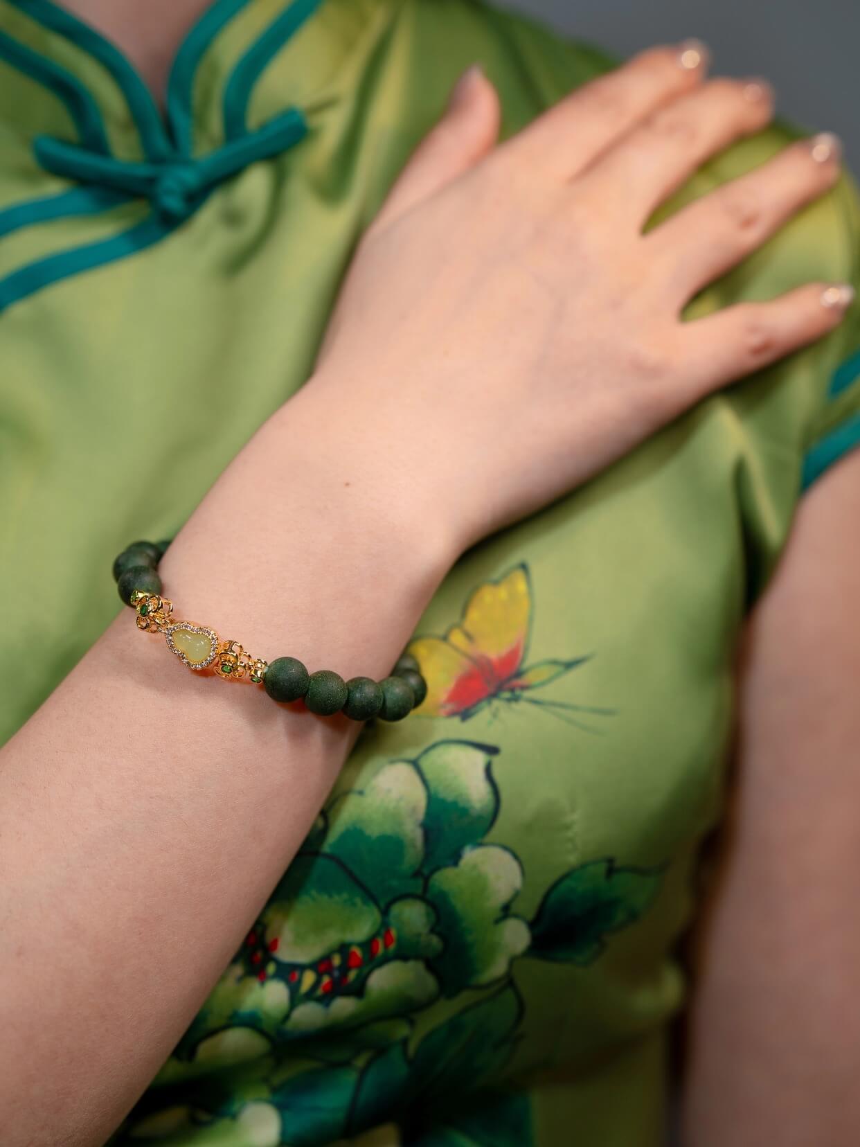 Wood Crystal Elegant Wisdom Beads Bracelet（JH019）