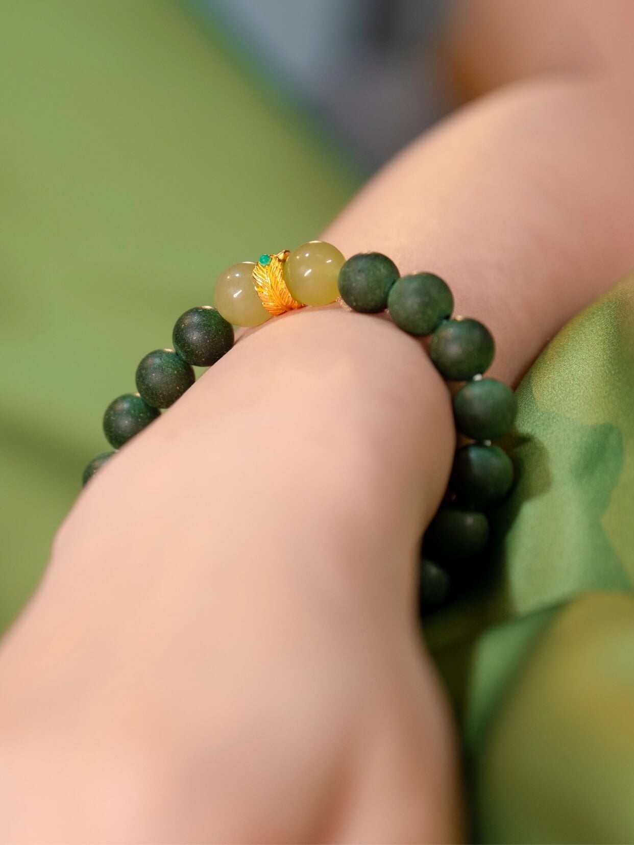 Wood Crystal Elegant Wisdom Beads Bracelet（JH019）