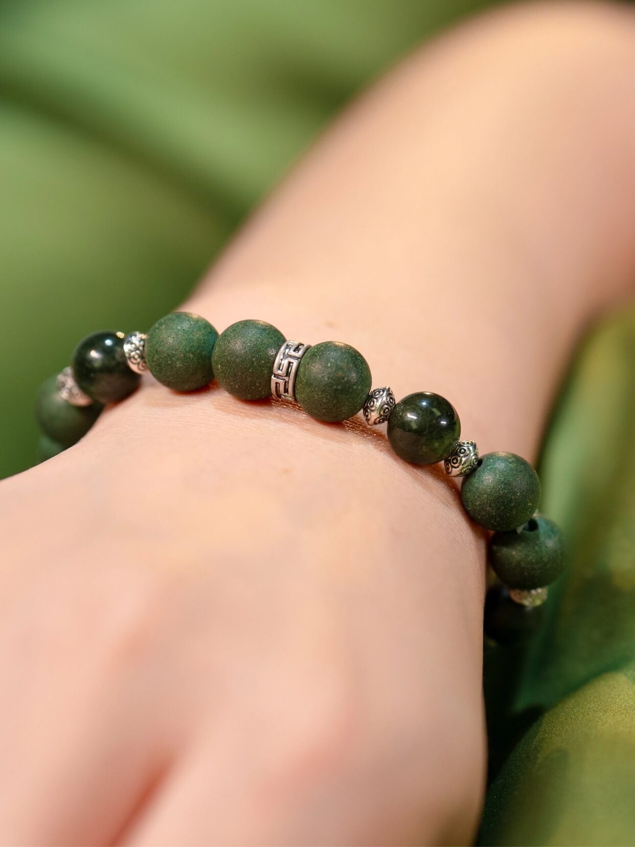 Wood Feather Growth Beads Bracelet（JH020）