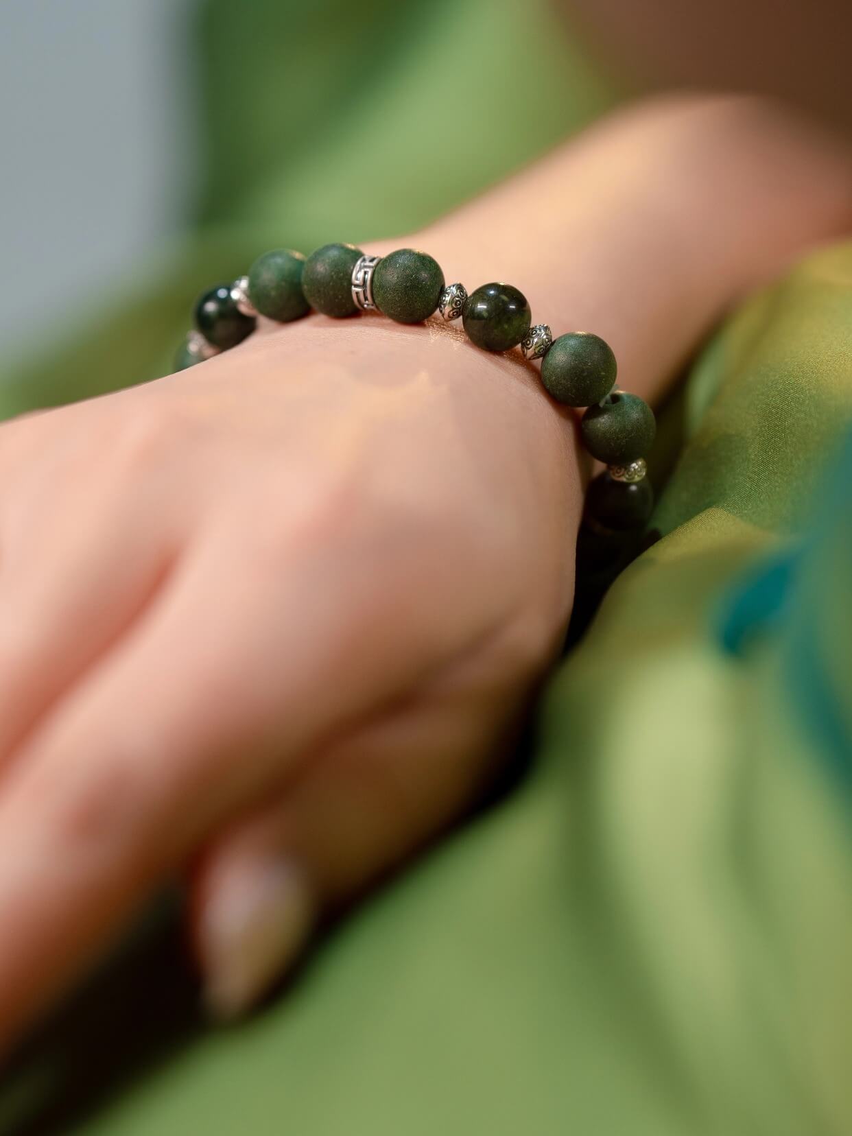 Wood Feather Growth Beads Bracelet（JH020）